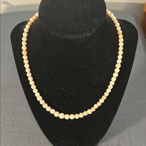 Chic Cream and Pink Beaded Necklace